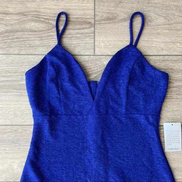 NWT Bailey Blue Sparkle Crepe Bodycon Mini Dress - Picture 7 of 16